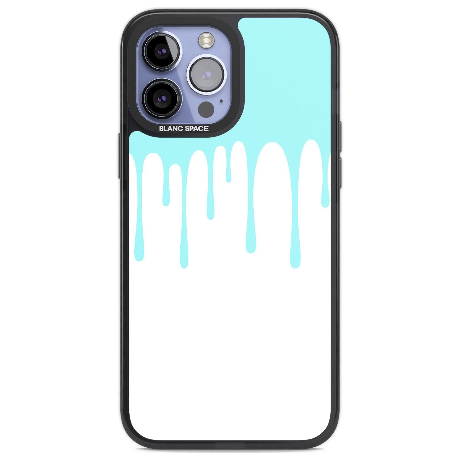Melted Effect: Teal & White Phone Case iPhone 13 Pro Max / Black Impact Case,iPhone 14 Pro Max / Black Impact Case Blanc Space