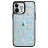 Light Blue Pattern Memphis Retro Pattern Design Phone Case iPhone 13 Pro Max / Black Impact Case,iPhone 14 Pro Max / Black Impact Case Blanc Space