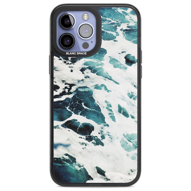 Ocean Waves Photograph Phone Case iPhone 13 Pro Max / Black Impact Case,iPhone 14 Pro Max / Black Impact Case Blanc Space
