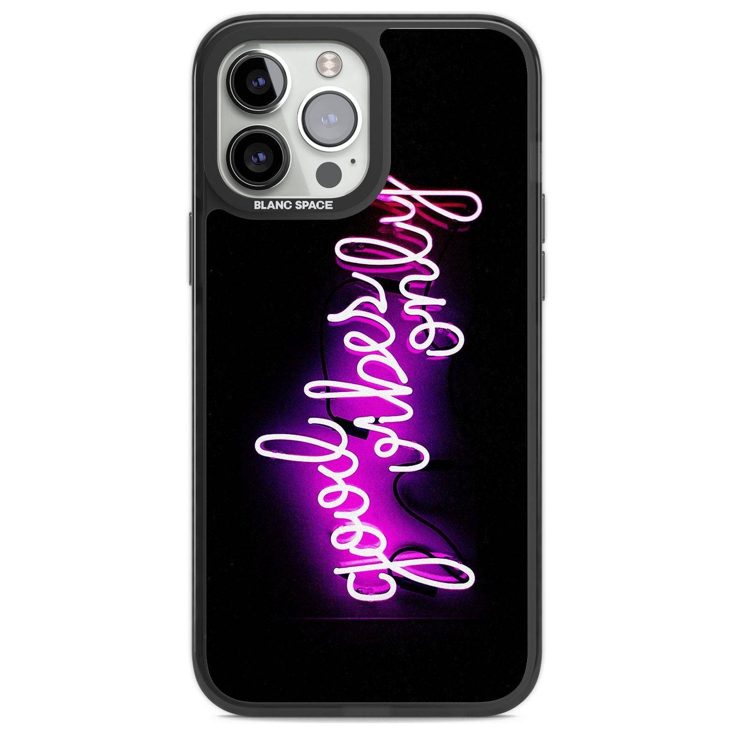 Good Vibes Only Pink Neon Phone Case iPhone 13 Pro Max / Black Impact Case,iPhone 14 Pro Max / Black Impact Case Blanc Space