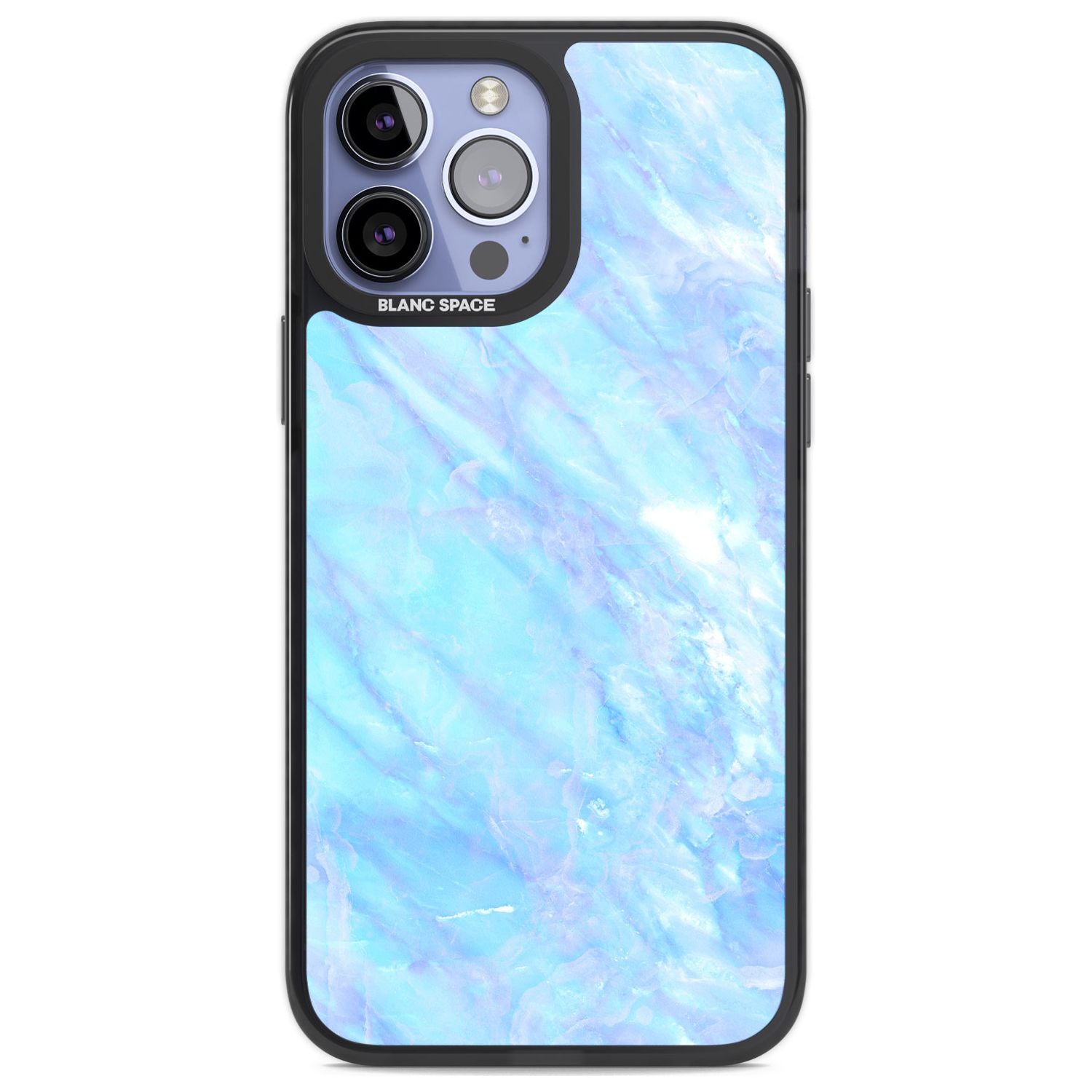 Iridescent Crystal Marble Phone Case iPhone 13 Pro Max / Black Impact Case,iPhone 14 Pro Max / Black Impact Case Blanc Space