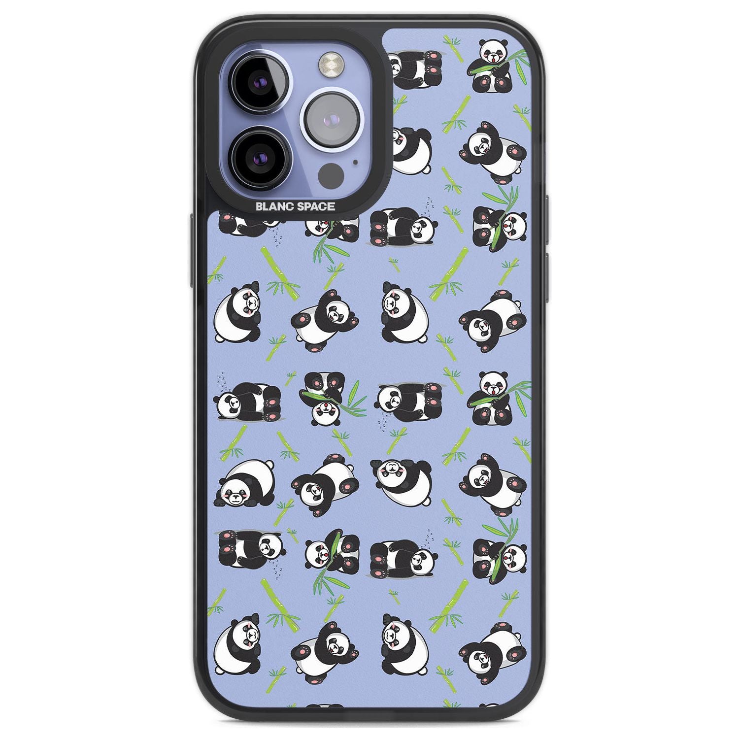 Panda Pattern Phone Case iPhone 14 Pro Max / Black Impact Case,iPhone 13 Pro Max / Black Impact Case Blanc Space