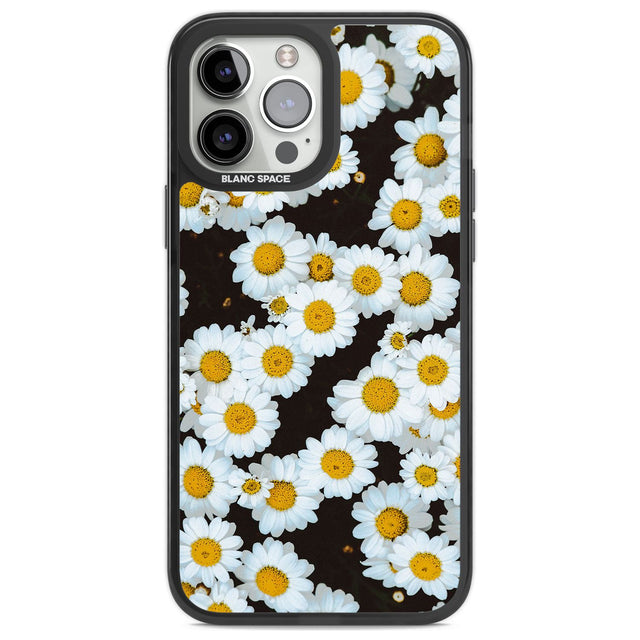 Daisies - Real Floral Photographs Phone Case iPhone 13 Pro Max / Black Impact Case,iPhone 14 Pro Max / Black Impact Case Blanc Space