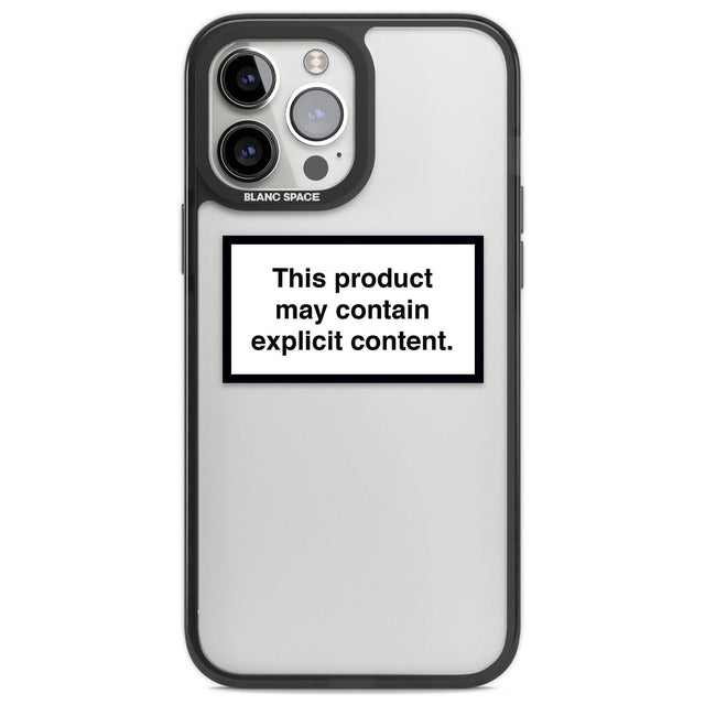 Contains Explicit Content Phone Case iPhone 13 Pro Max / Black Impact Case,iPhone 14 Pro Max / Black Impact Case Blanc Space