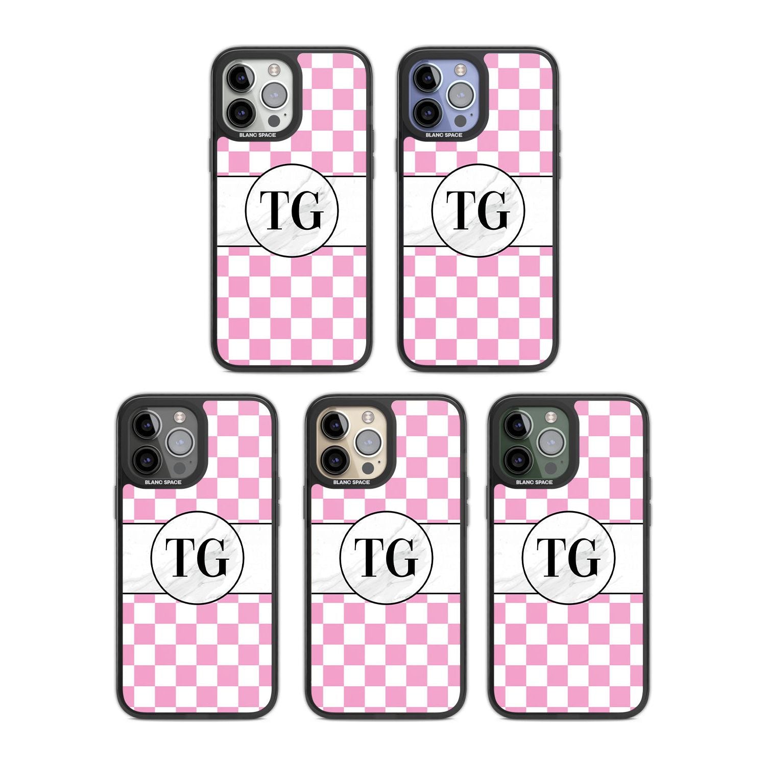 Personalised Monogrammed Pink Check Phone Case iPhone 15 Pro Max / Black Impact Case,iPhone 15 Plus / Black Impact Case,iPhone 15 Pro / Black Impact Case,iPhone 15 / Black Impact Case,iPhone 15 Pro Max / Impact Case,iPhone 15 Plus / Impact Case,iPhone 15 Pro / Impact Case,iPhone 15 / Impact Case,iPhone 15 Pro Max / Magsafe Black Impact Case,iPhone 15 Plus / Magsafe Black Impact Case,iPhone 15 Pro / Magsafe Black Impact Case,iPhone 15 / Magsafe Black Impact Case,iPhone 14 Pro Max / Black Impact Case,iPhone 1