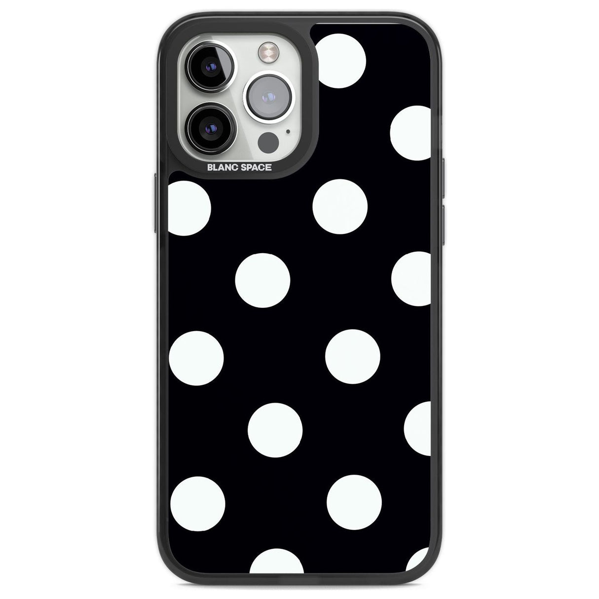 Chic Black Polka Dot Phone Case iPhone 14 Pro Max / Black Impact Case,iPhone 13 Pro Max / Black Impact Case Blanc Space