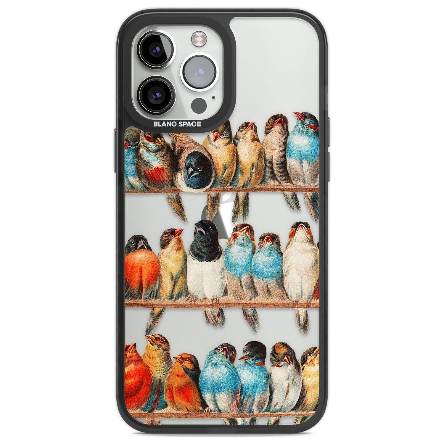A Perch of Birds Phone Case iPhone 13 Pro Max / Black Impact Case,iPhone 14 Pro Max / Black Impact Case Blanc Space