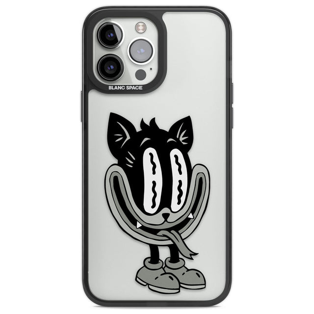 Faded Feline Phone Case iPhone 13 Pro Max / Black Impact Case,iPhone 14 Pro Max / Black Impact Case Blanc Space