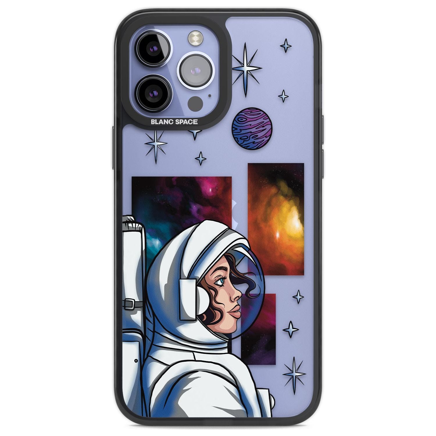 Cosmic Ambition Phone Case iPhone 13 Pro Max / Black Impact Case,iPhone 14 Pro Max / Black Impact Case Blanc Space