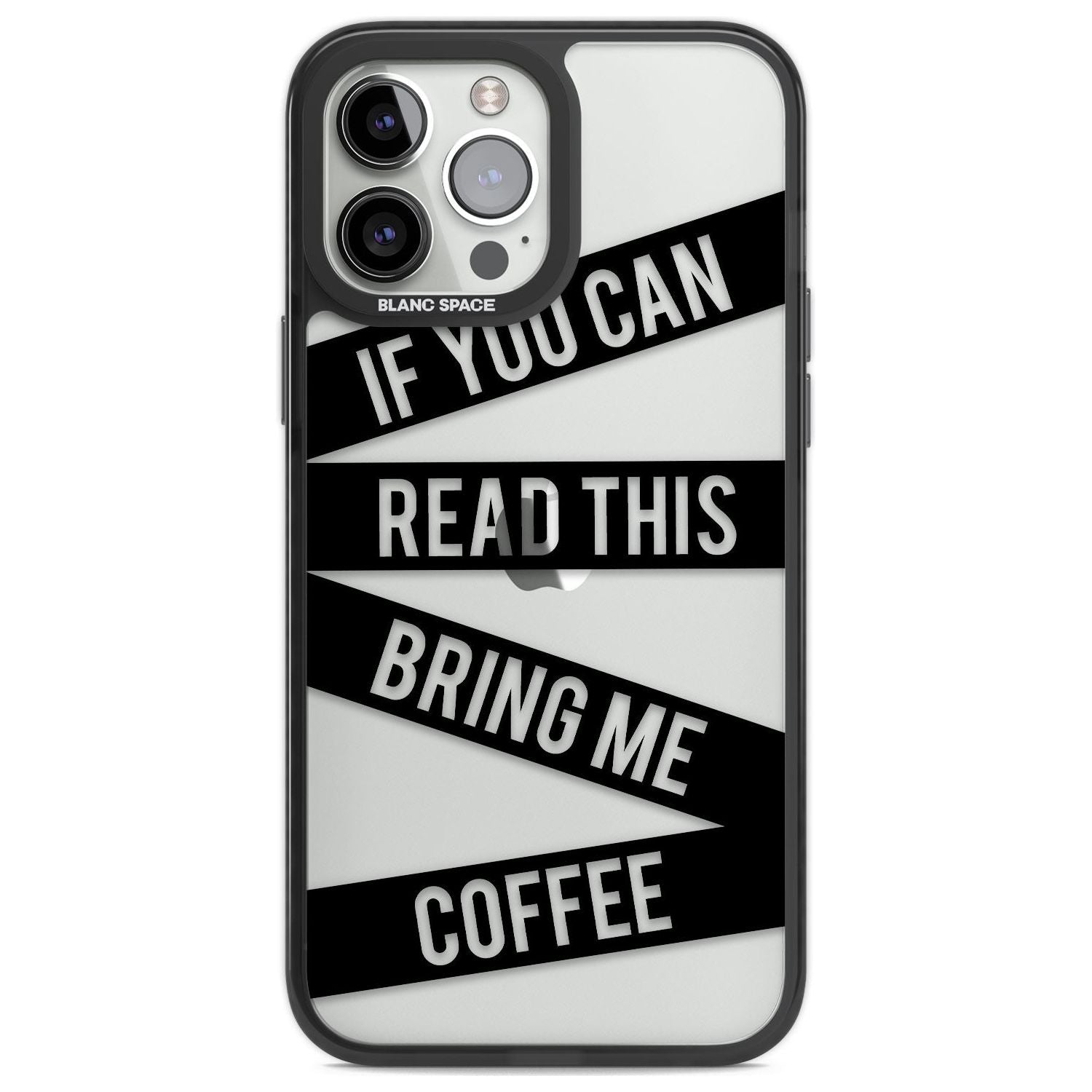 Black Stripes Bring Me Coffee Phone Case iPhone 13 Pro Max / Black Impact Case,iPhone 14 Pro Max / Black Impact Case Blanc Space