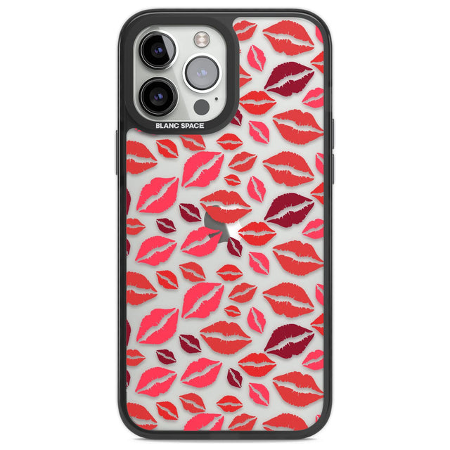 Lips Pattern Phone Case iPhone 13 Pro Max / Black Impact Case,iPhone 14 Pro Max / Black Impact Case Blanc Space