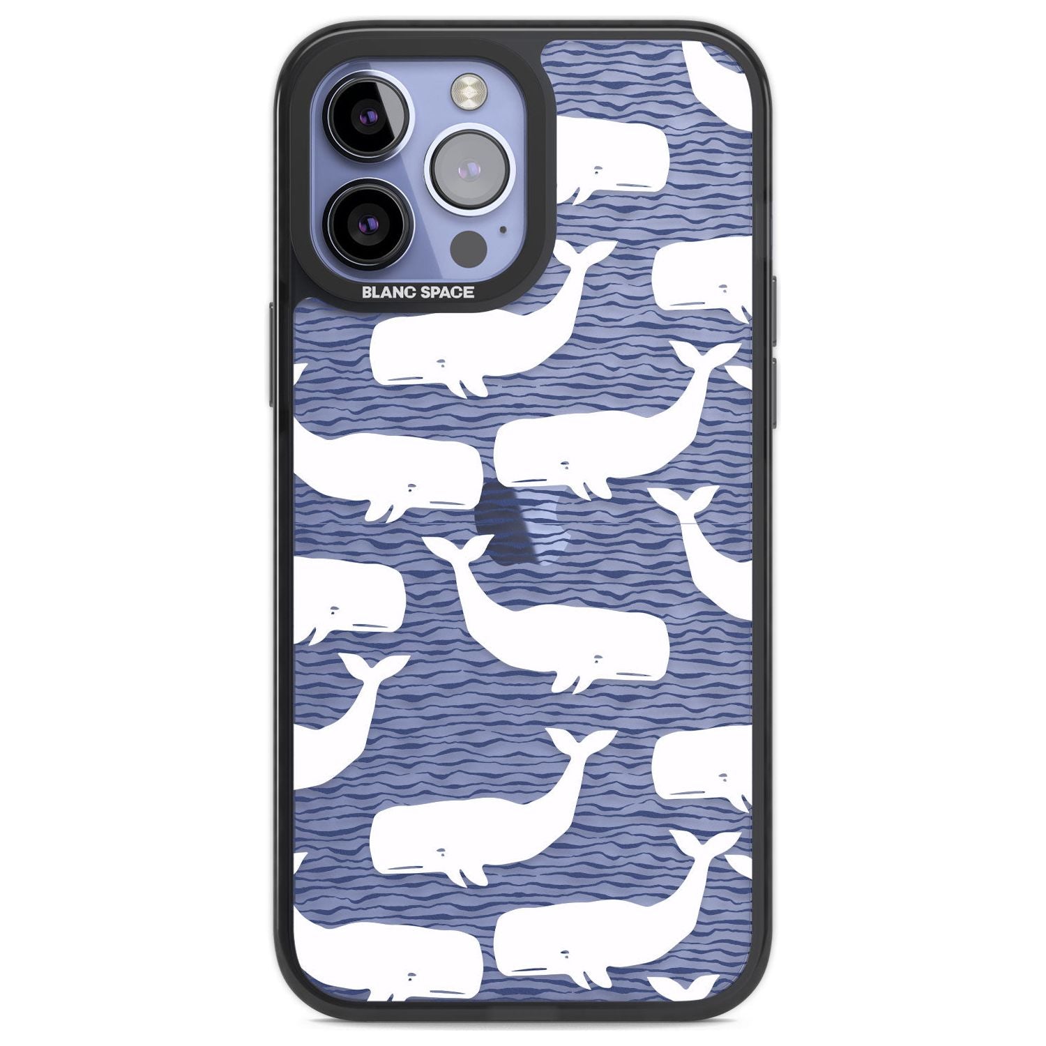 Cute Whales (Transparent) Phone Case iPhone 13 Pro Max / Black Impact Case,iPhone 14 Pro Max / Black Impact Case Blanc Space