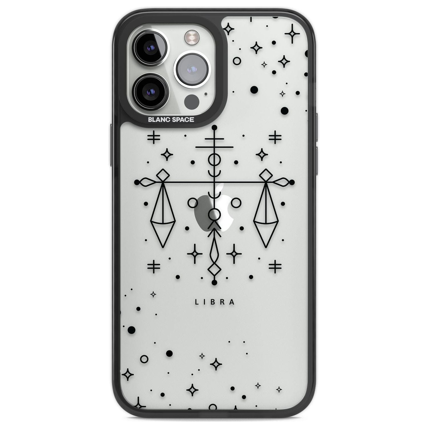 Libra Emblem - Transparent Design Phone Case iPhone 13 Pro Max / Black Impact Case,iPhone 14 Pro Max / Black Impact Case Blanc Space