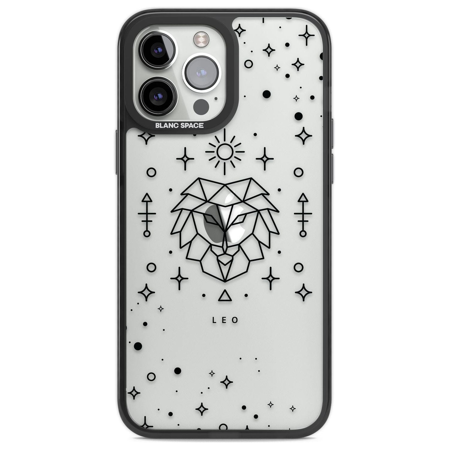 Leo Emblem - Transparent Design Phone Case iPhone 13 Pro Max / Black Impact Case,iPhone 14 Pro Max / Black Impact Case Blanc Space