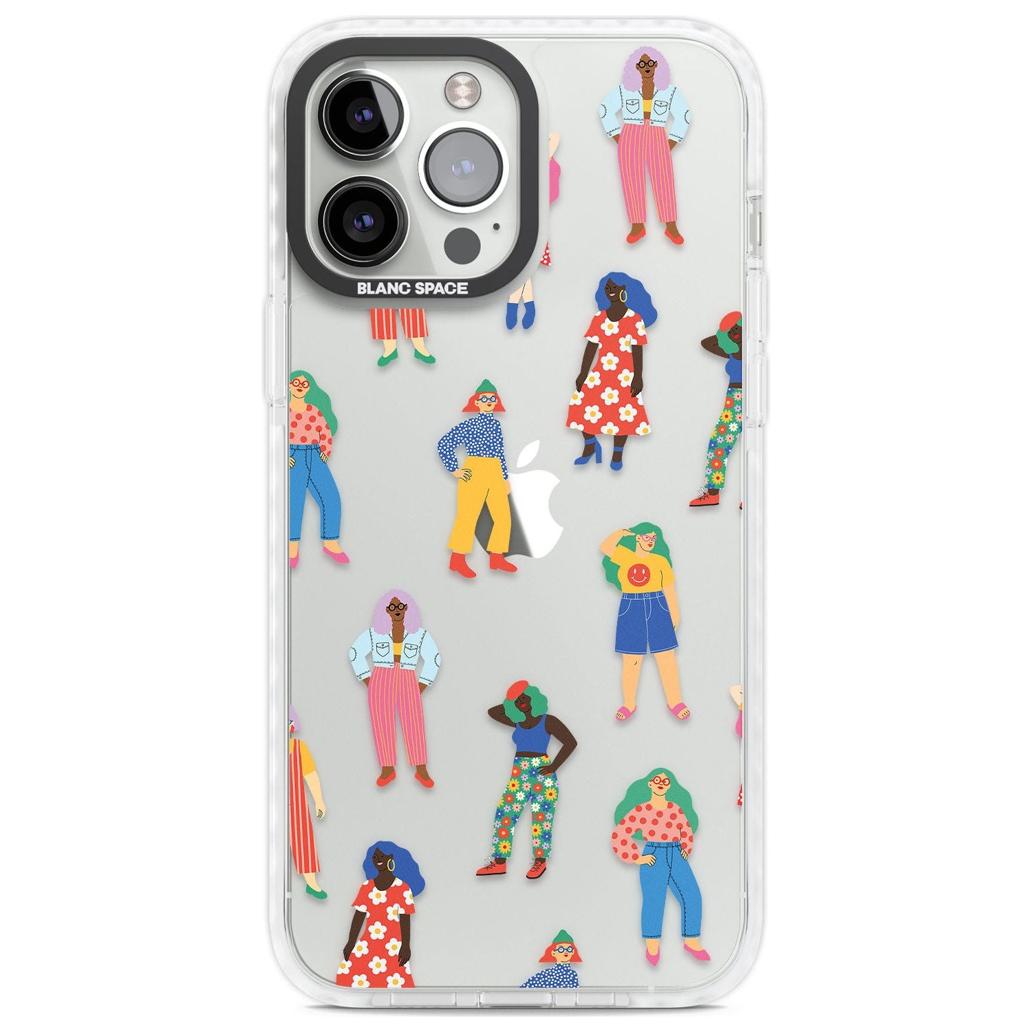 Girls Pattern Phone Case iPhone 13 Pro Max / Impact Case,iPhone 14 Pro Max / Impact Case Blanc Space