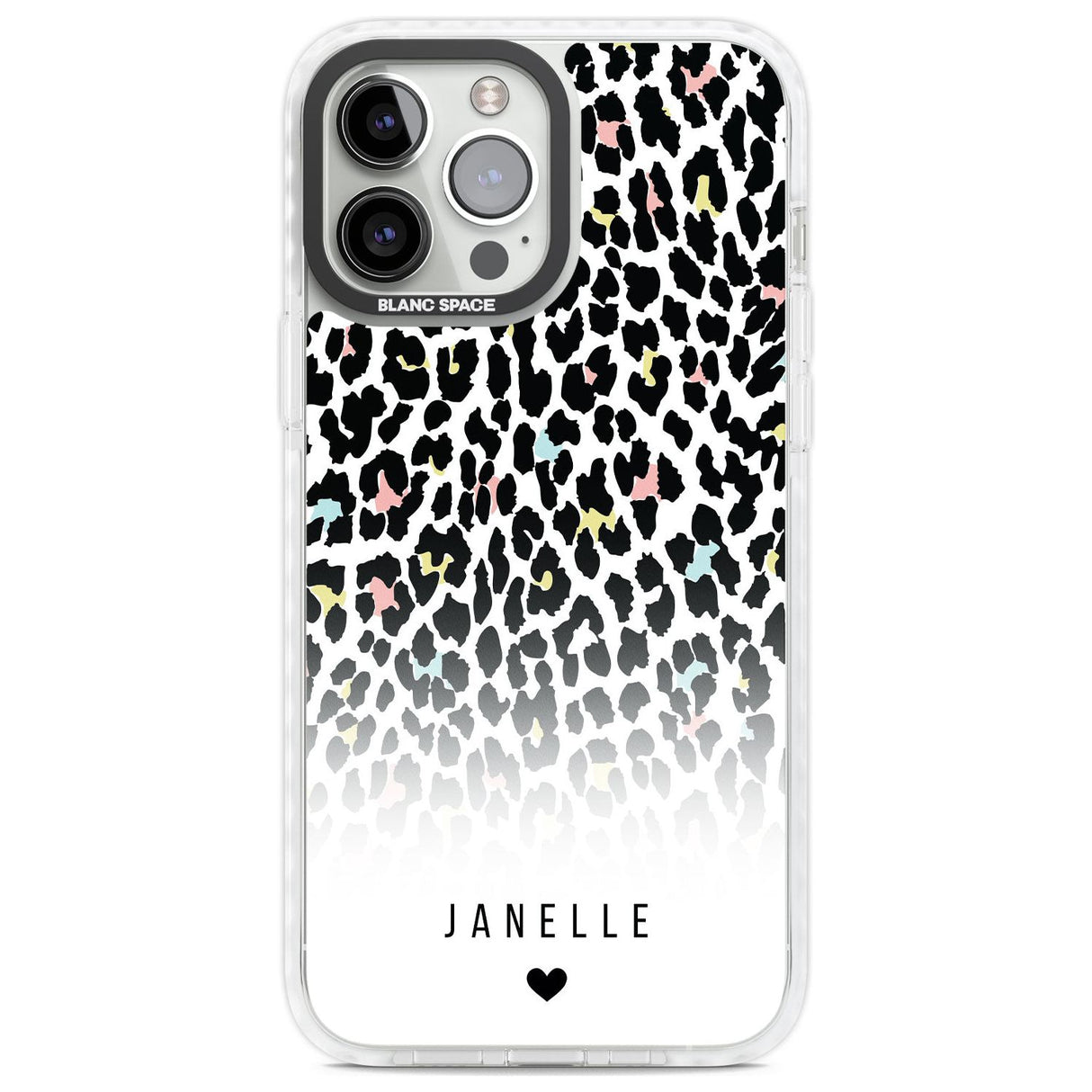 Personalised Pastel Leopard Spots Custom Phone Case iPhone 13 Pro Max / Impact Case,iPhone 14 Pro Max / Impact Case Blanc Space