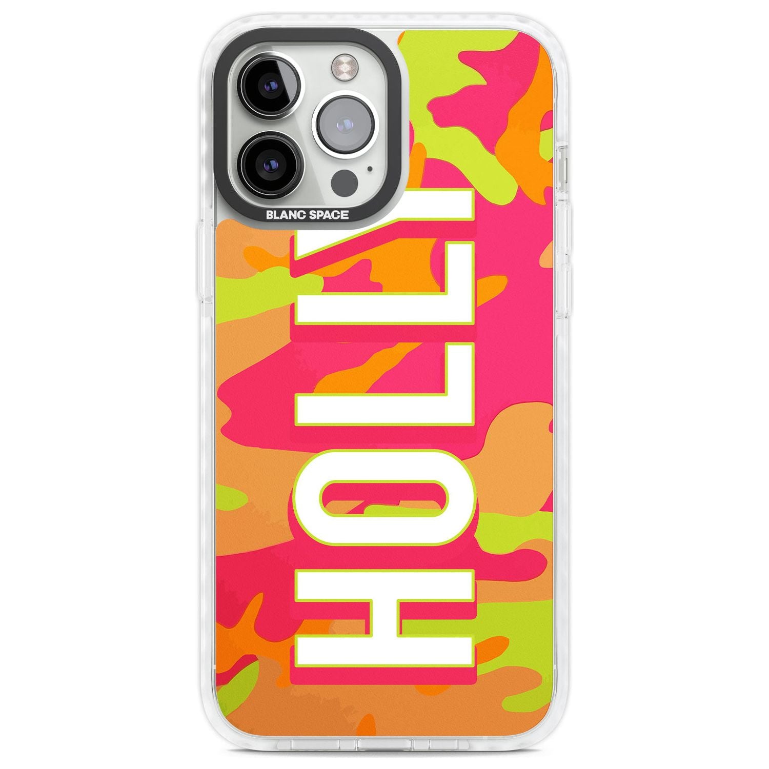Personalised Colourful Neon Camo Custom Phone Case iPhone 13 Pro Max / Impact Case,iPhone 14 Pro Max / Impact Case Blanc Space