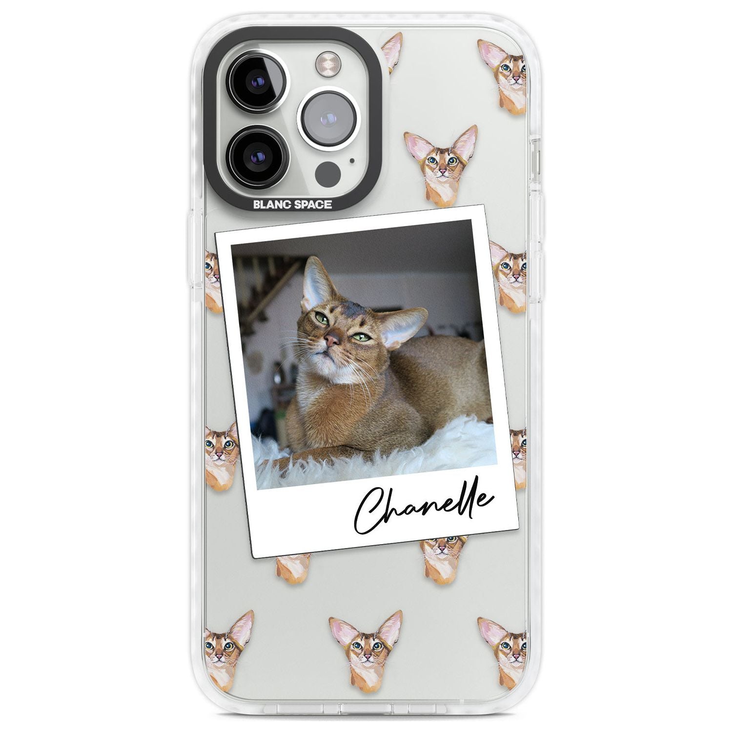 Personalised Abyssinian Cat Photo Custom Phone Case iPhone 13 Pro Max / Impact Case,iPhone 14 Pro Max / Impact Case Blanc Space