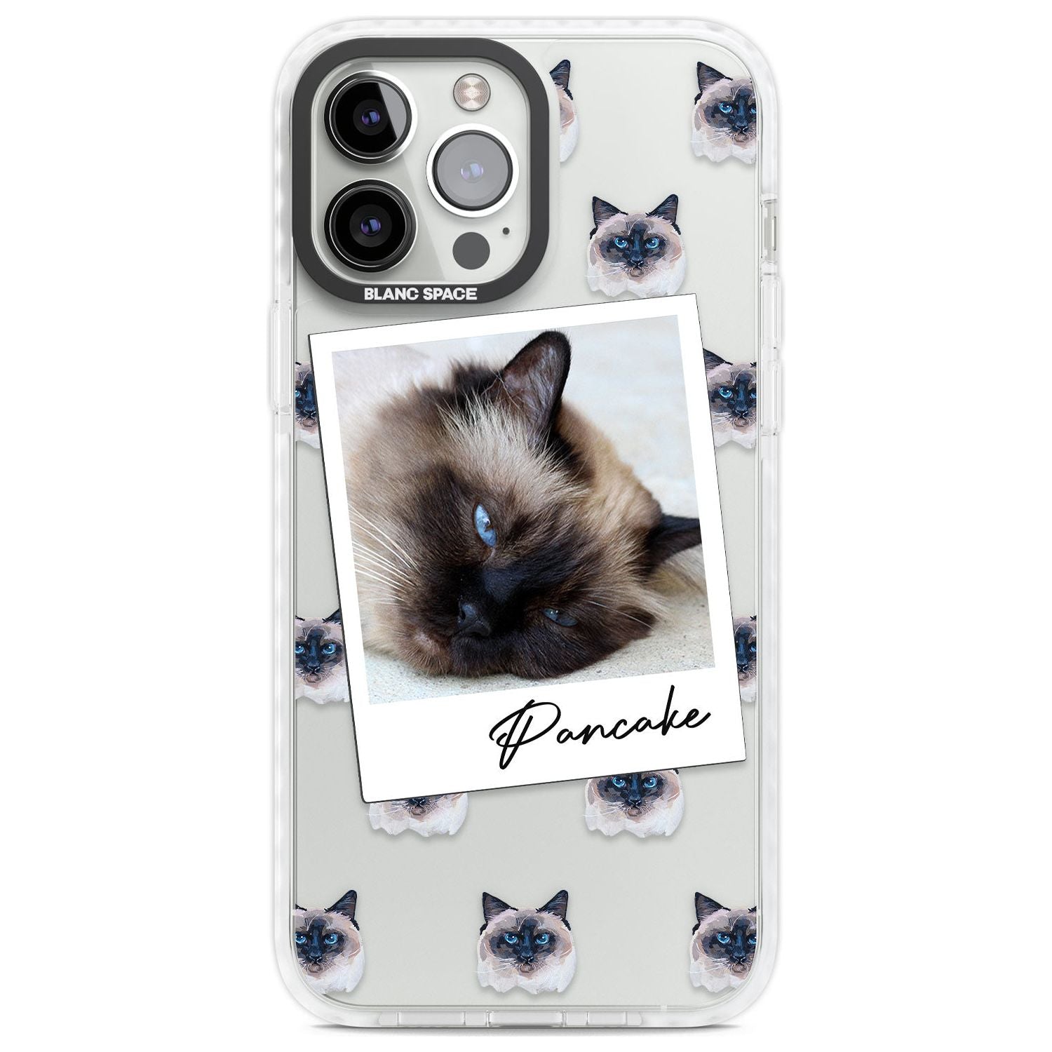Personalised Burmese Cat Photo Custom Phone Case iPhone 13 Pro Max / Impact Case,iPhone 14 Pro Max / Impact Case Blanc Space