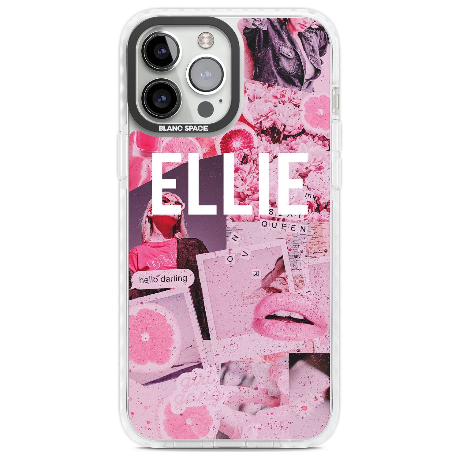 Personalised Sweet Pink Fashion Collage Custom Phone Case iPhone 13 Pro Max / Impact Case,iPhone 14 Pro Max / Impact Case Blanc Space