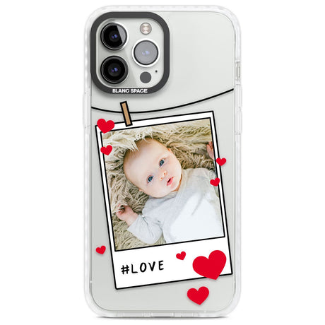 Personalised Love Instant Film Photo Custom Phone Case iPhone 13 Pro Max / Impact Case,iPhone 14 Pro Max / Impact Case Blanc Space