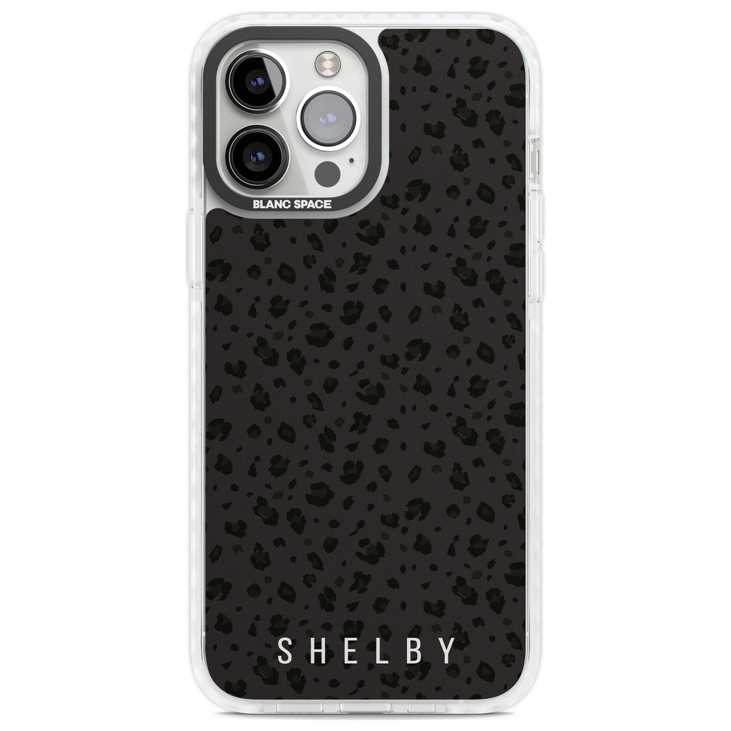 Personalised Minimal Lettering Dark Leopard