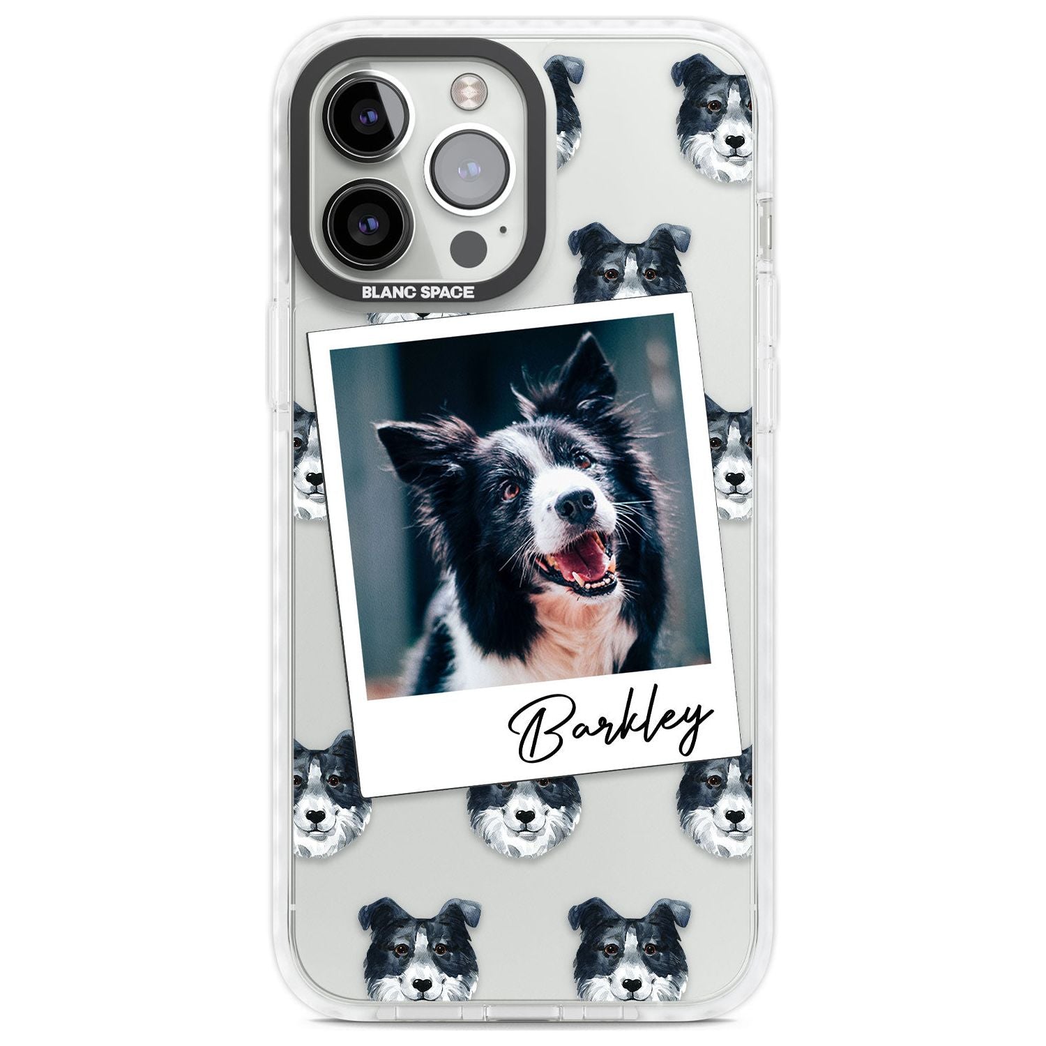 Personalised Border Collie - Dog Photo Custom Phone Case iPhone 13 Pro Max / Impact Case,iPhone 14 Pro Max / Impact Case Blanc Space