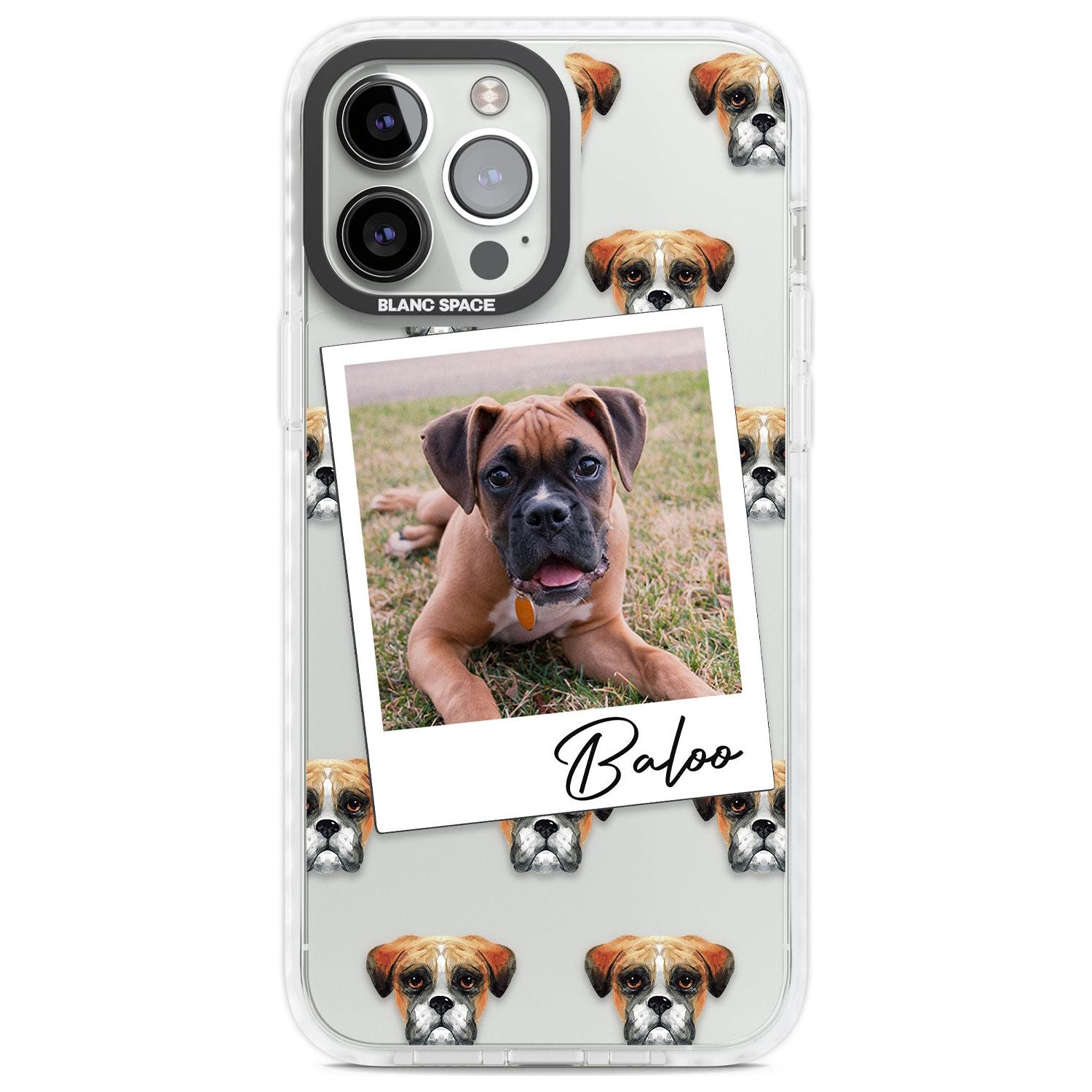 Personalised Boxer - Dog Photo Custom Phone Case iPhone 13 Pro Max / Impact Case,iPhone 14 Pro Max / Impact Case Blanc Space