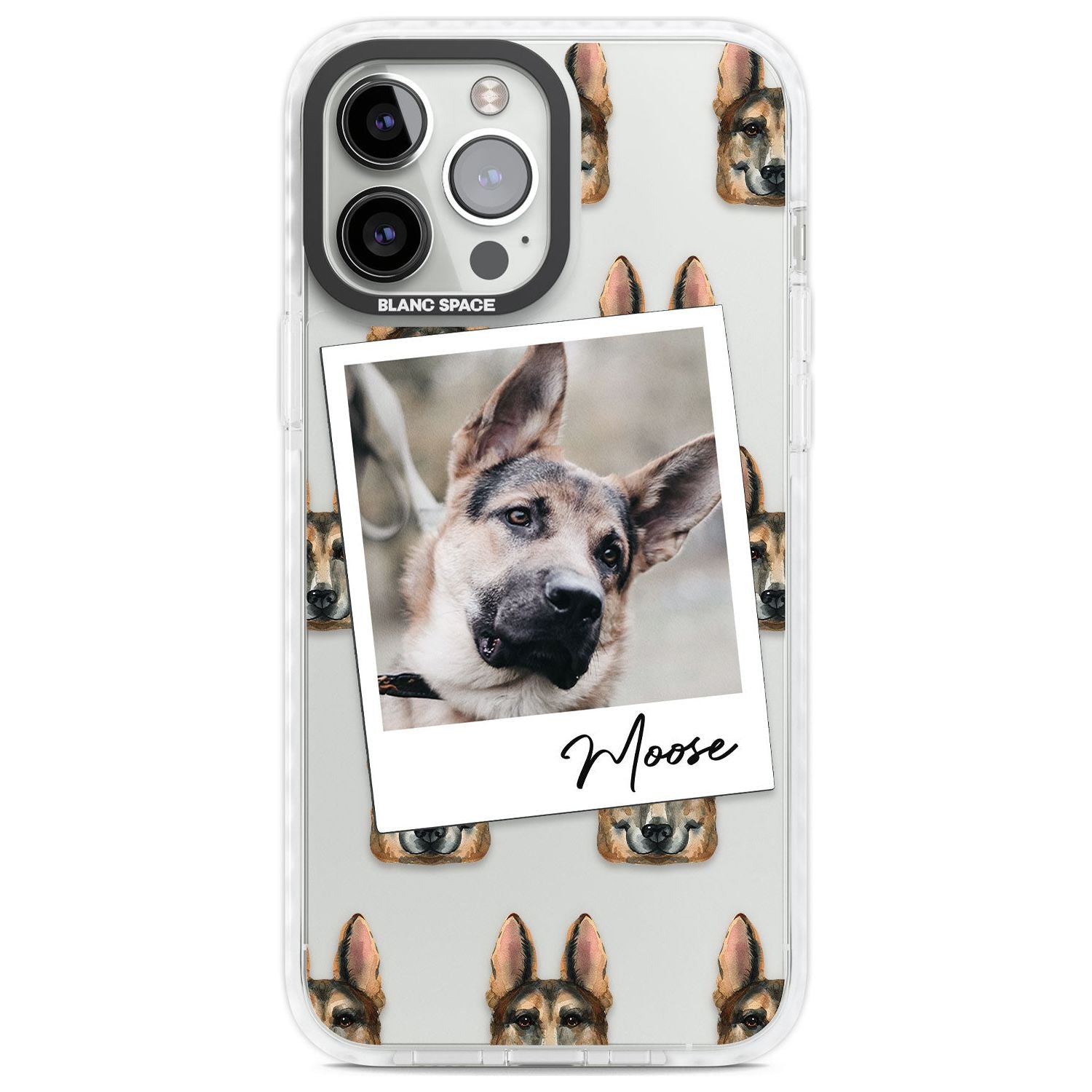Personalised German Shepherd - Dog Photo Custom Phone Case iPhone 13 Pro Max / Impact Case,iPhone 14 Pro Max / Impact Case Blanc Space