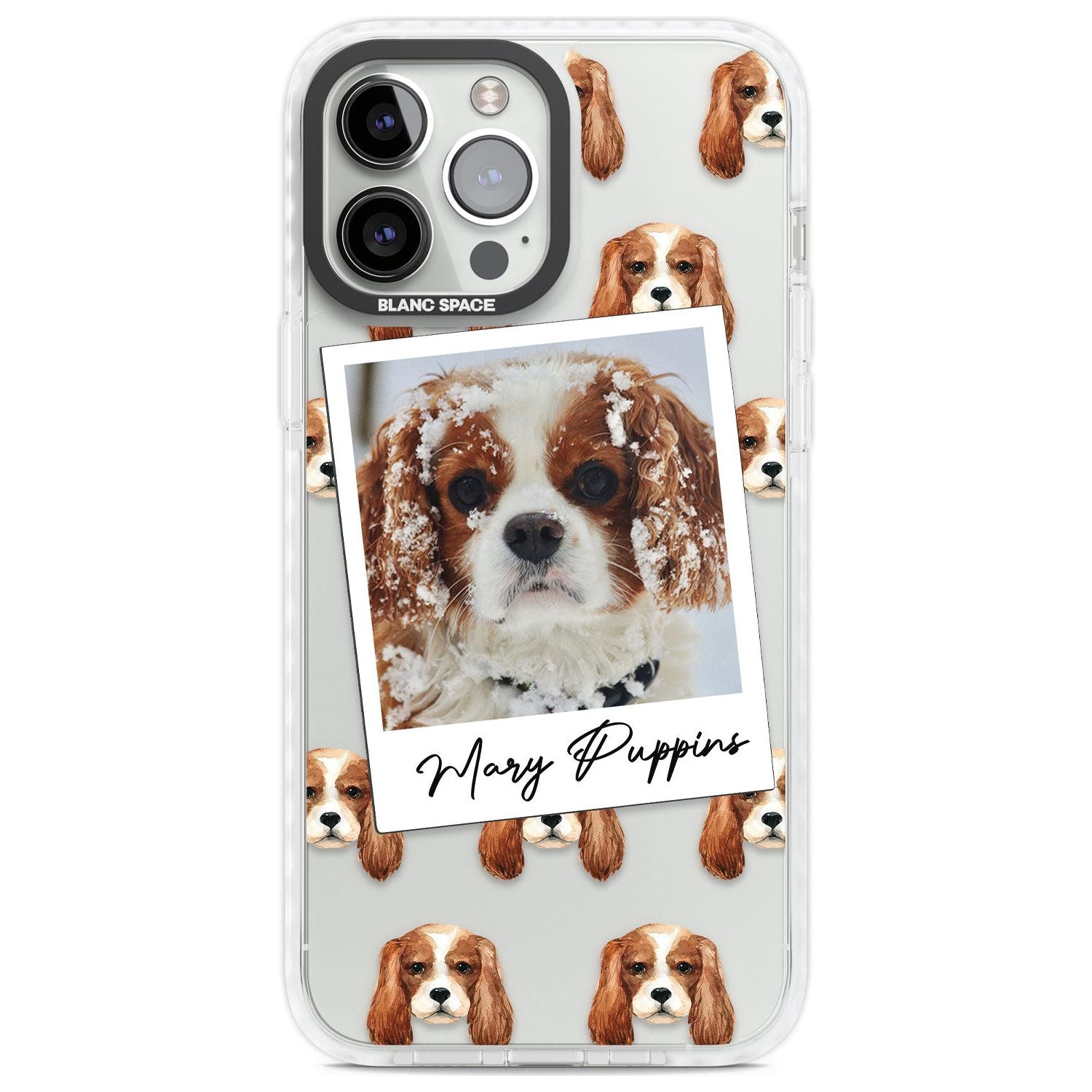 Personalised Cavalier King Charles - Dog Photo Custom Phone Case iPhone 13 Pro Max / Impact Case,iPhone 14 Pro Max / Impact Case Blanc Space