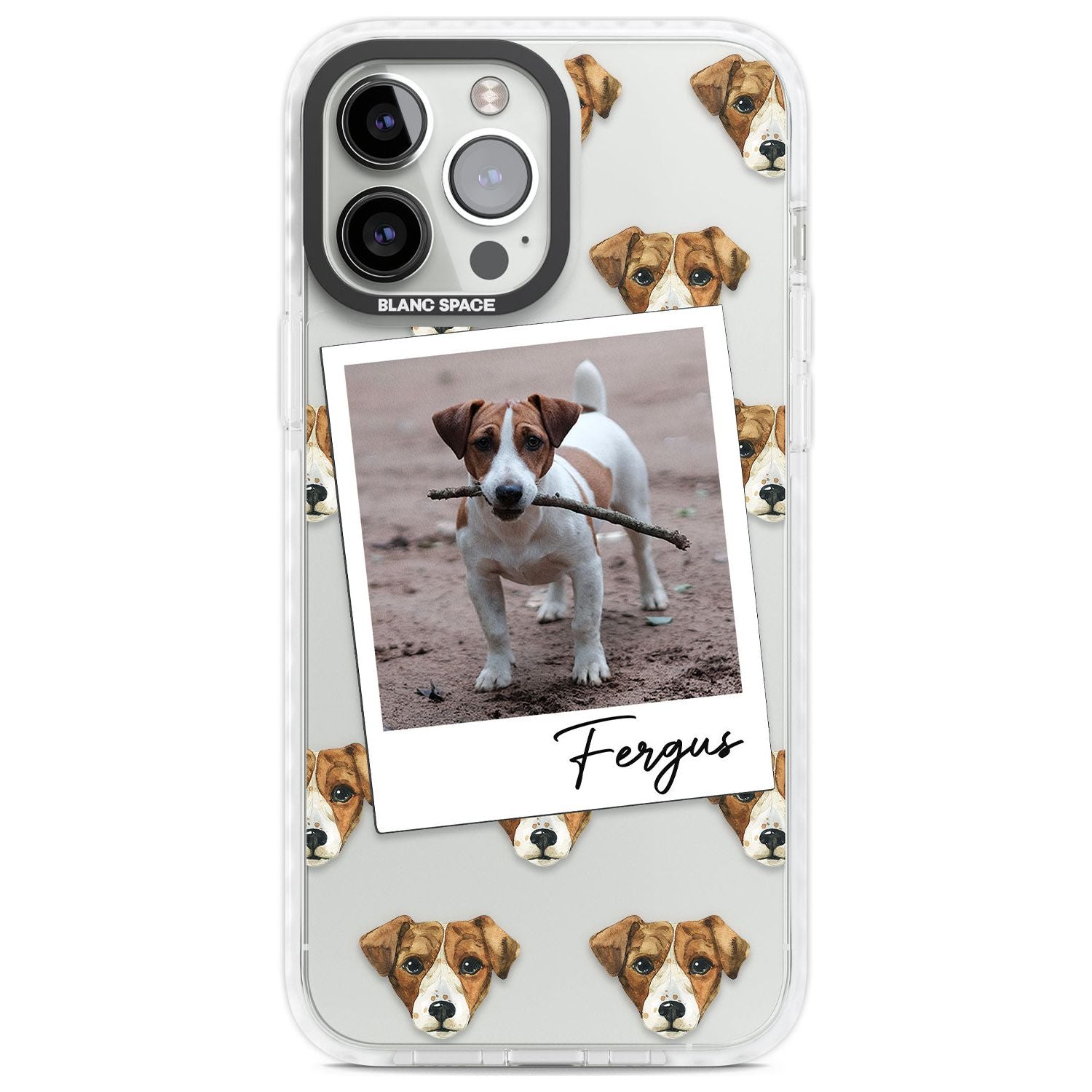 Personalised Jack Russell - Dog Photo Custom Phone Case iPhone 13 Pro Max / Impact Case,iPhone 14 Pro Max / Impact Case Blanc Space