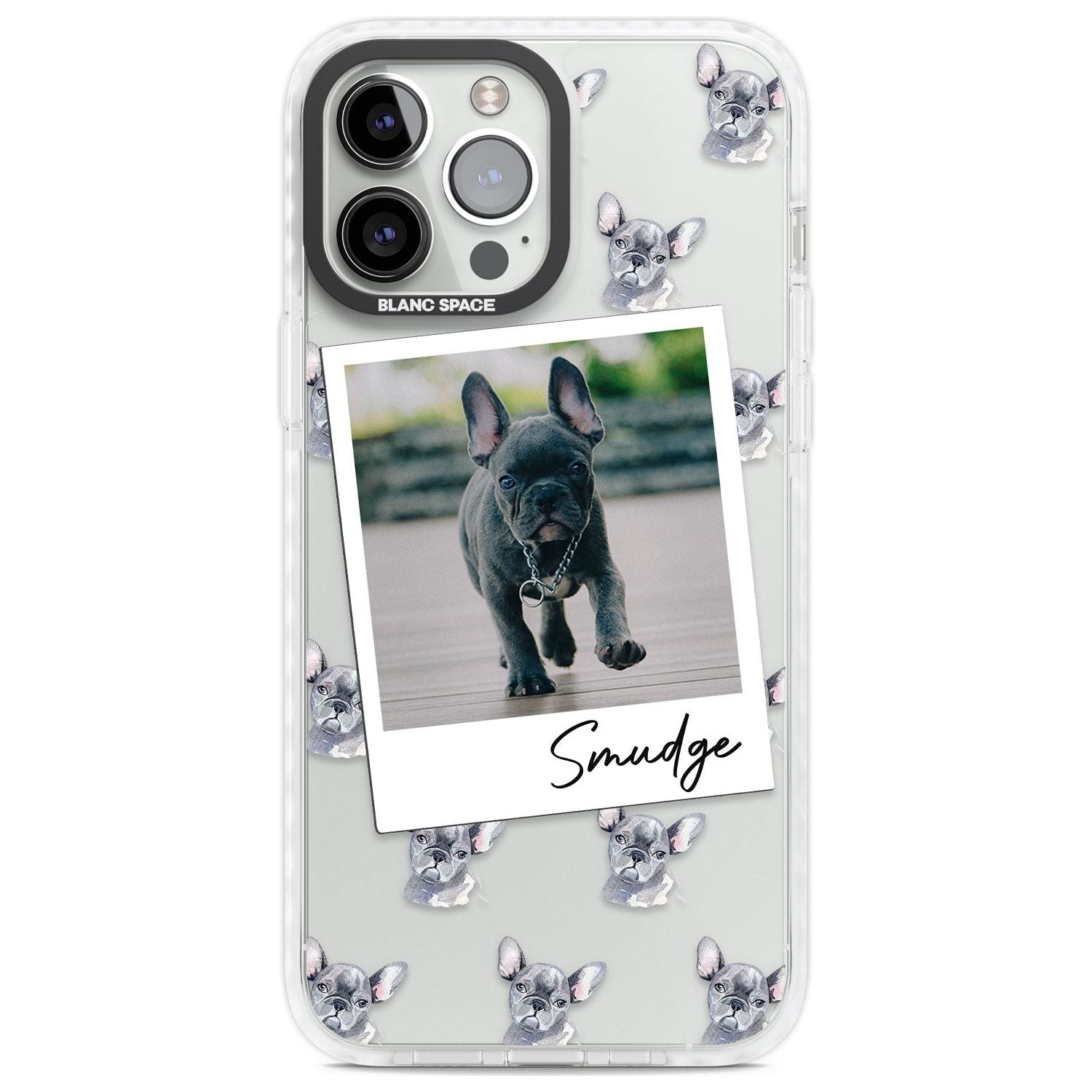 Personalised French Bulldog, Grey - Dog Photo Custom Phone Case iPhone 13 Pro Max / Impact Case,iPhone 14 Pro Max / Impact Case Blanc Space