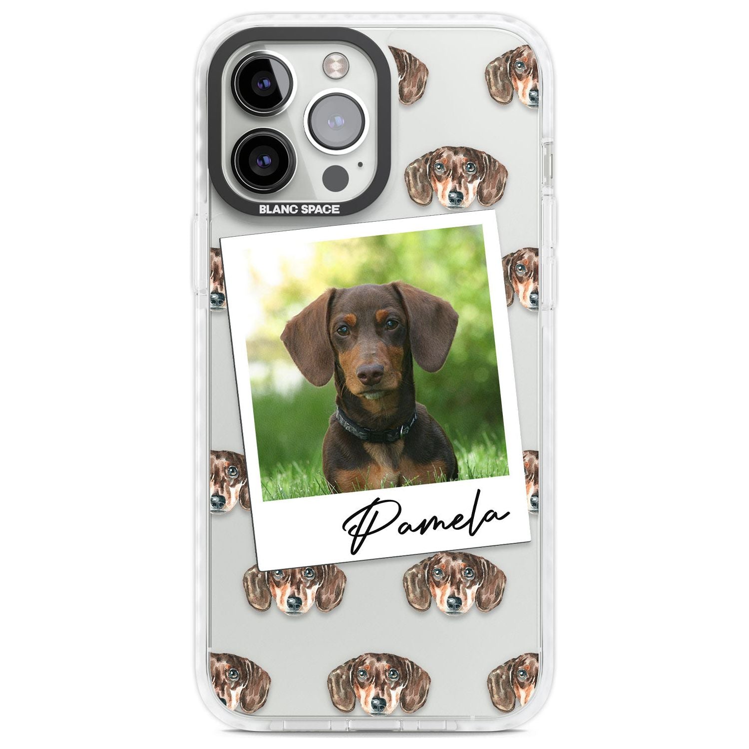 Personalised Dachshund, Brown - Dog Photo Custom Phone Case iPhone 13 Pro Max / Impact Case,iPhone 14 Pro Max / Impact Case Blanc Space