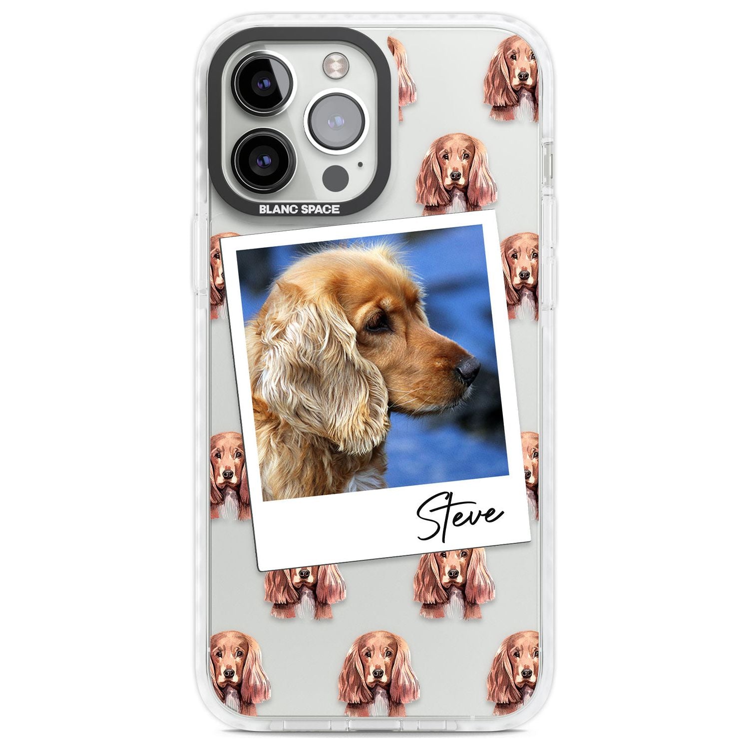 Personalised Cocker Spaniel - Dog Photo Custom Phone Case iPhone 13 Pro Max / Impact Case,iPhone 14 Pro Max / Impact Case Blanc Space