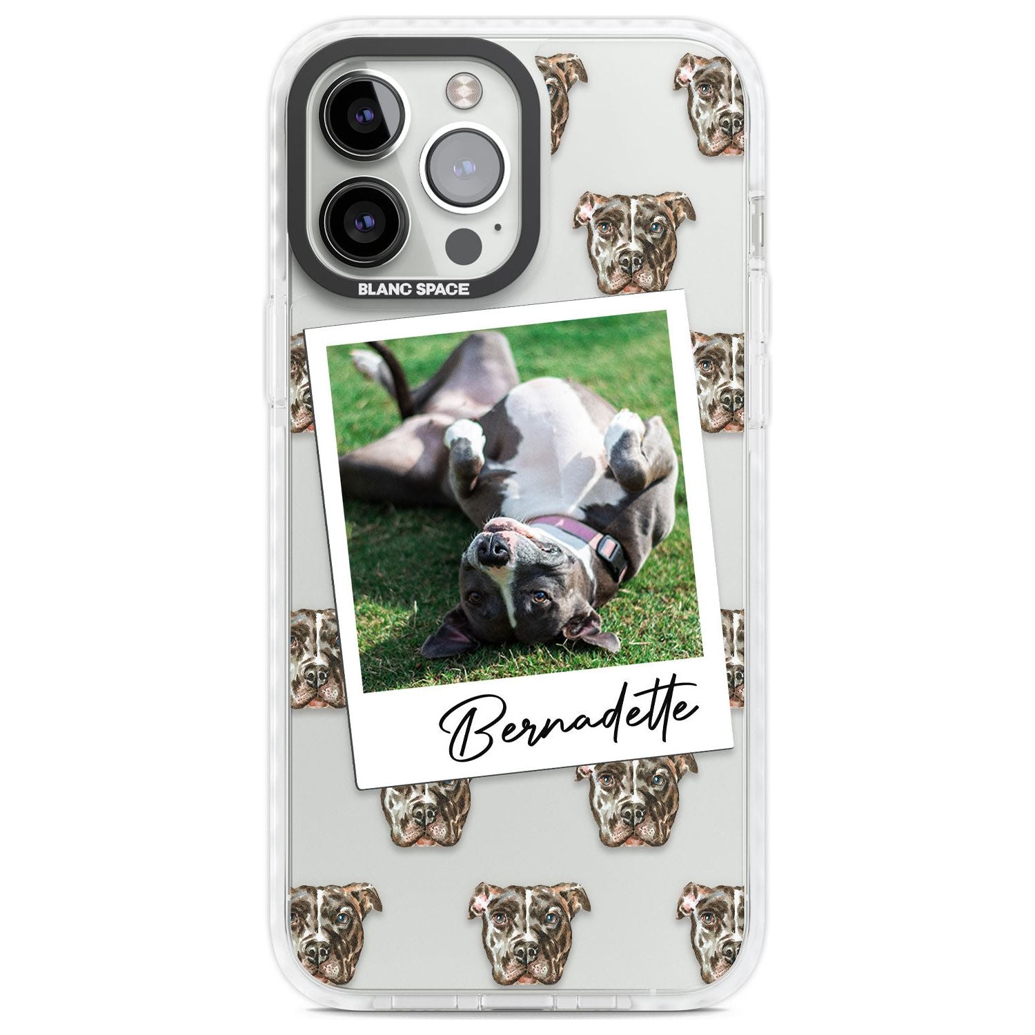 Personalised Staffordshire Bull Terrier - Dog Photo Custom Phone Case iPhone 13 Pro Max / Impact Case,iPhone 14 Pro Max / Impact Case Blanc Space