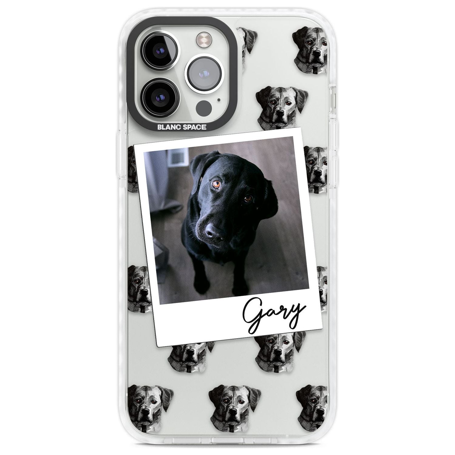 Personalised Labrador, Black - Dog Photo Custom Phone Case iPhone 13 Pro Max / Impact Case,iPhone 14 Pro Max / Impact Case Blanc Space