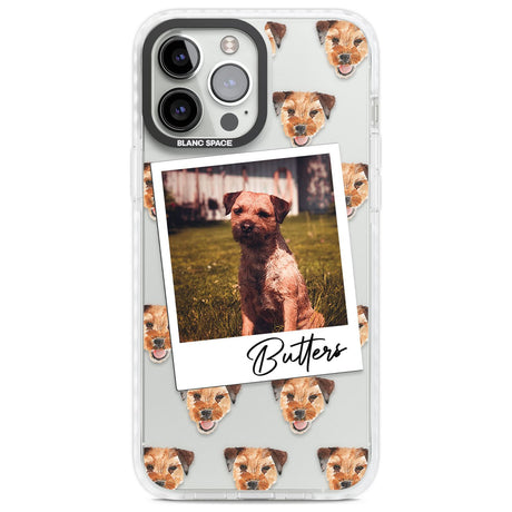 Personalised Border Terrier - Dog Photo Custom Phone Case iPhone 13 Pro Max / Impact Case,iPhone 14 Pro Max / Impact Case Blanc Space