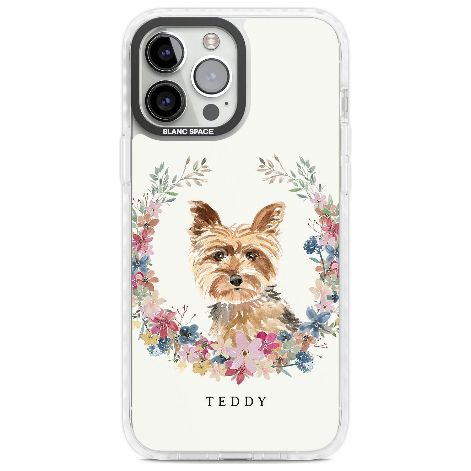 Personalised Yorkshire Terrier Floral Portrait