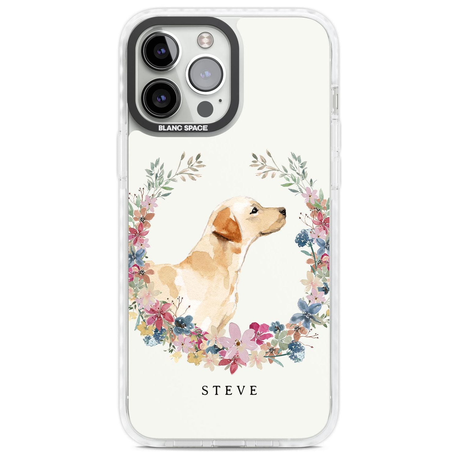 Personalised Yellow Labrador - Watercolour Dog Portrait Custom Phone Case iPhone 13 Pro Max / Impact Case,iPhone 14 Pro Max / Impact Case Blanc Space