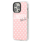 Personalised Pink Polka Custom Phone Case iPhone 15 Pro Max / Black Impact Case,iPhone 15 Plus / Black Impact Case,iPhone 15 Pro / Black Impact Case,iPhone 15 / Black Impact Case,iPhone 15 Pro Max / Impact Case,iPhone 15 Plus / Impact Case,iPhone 15 Pro / Impact Case,iPhone 15 / Impact Case,iPhone 15 Pro Max / Magsafe Black Impact Case,iPhone 15 Plus / Magsafe Black Impact Case,iPhone 15 Pro / Magsafe Black Impact Case,iPhone 15 / Magsafe Black Impact Case,iPhone 14 Pro Max / Black Impact Case,iPhone 14 Plu