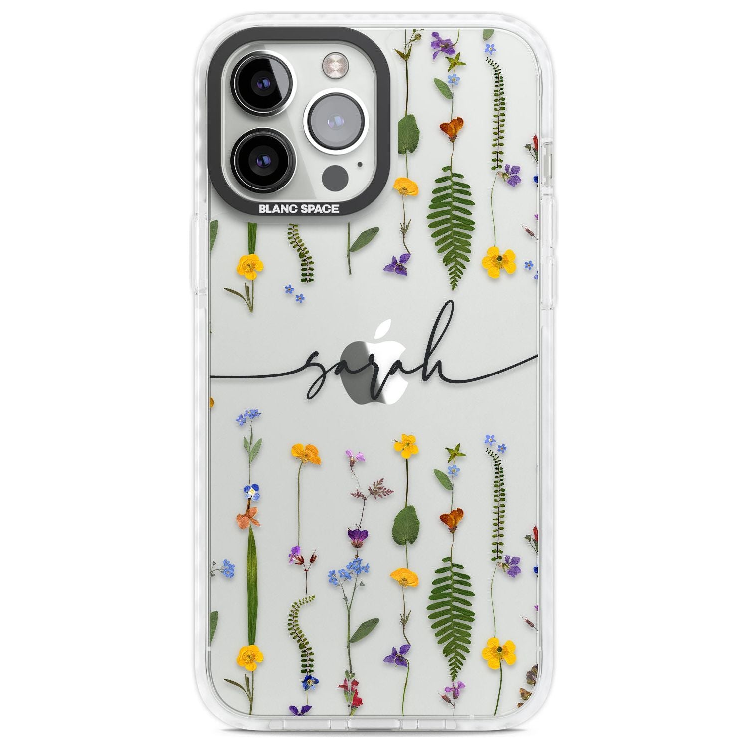 Personalised Wildflower Floral Custom Phone Case iPhone 13 Pro Max / Impact Case,iPhone 14 Pro Max / Impact Case Blanc Space