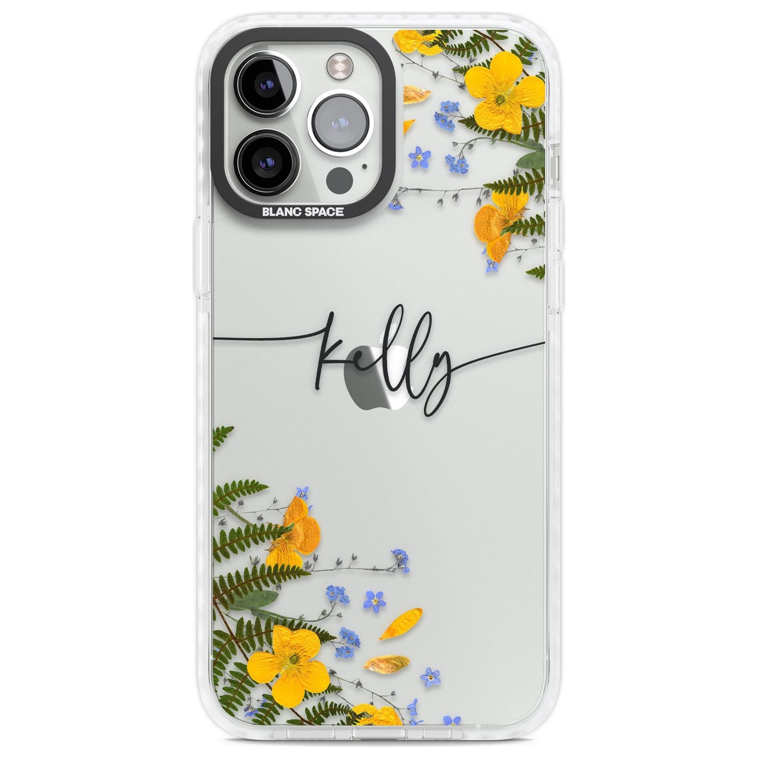 Personalised Ferns & Wildflowers Custom Phone Case iPhone 13 Pro Max / Impact Case,iPhone 14 Pro Max / Impact Case Blanc Space