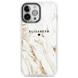 Personalised White & Gold Swirl Marble Custom Phone Case iPhone 13 Pro Max / Impact Case,iPhone 14 Pro Max / Impact Case Blanc Space