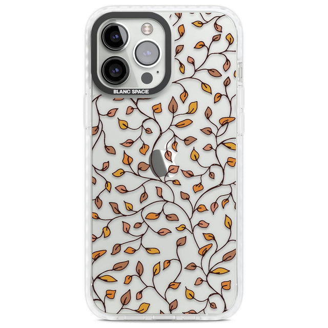 Personalised Autumn Leaves Pattern Custom Phone Case iPhone 13 Pro Max / Impact Case,iPhone 14 Pro Max / Impact Case Blanc Space