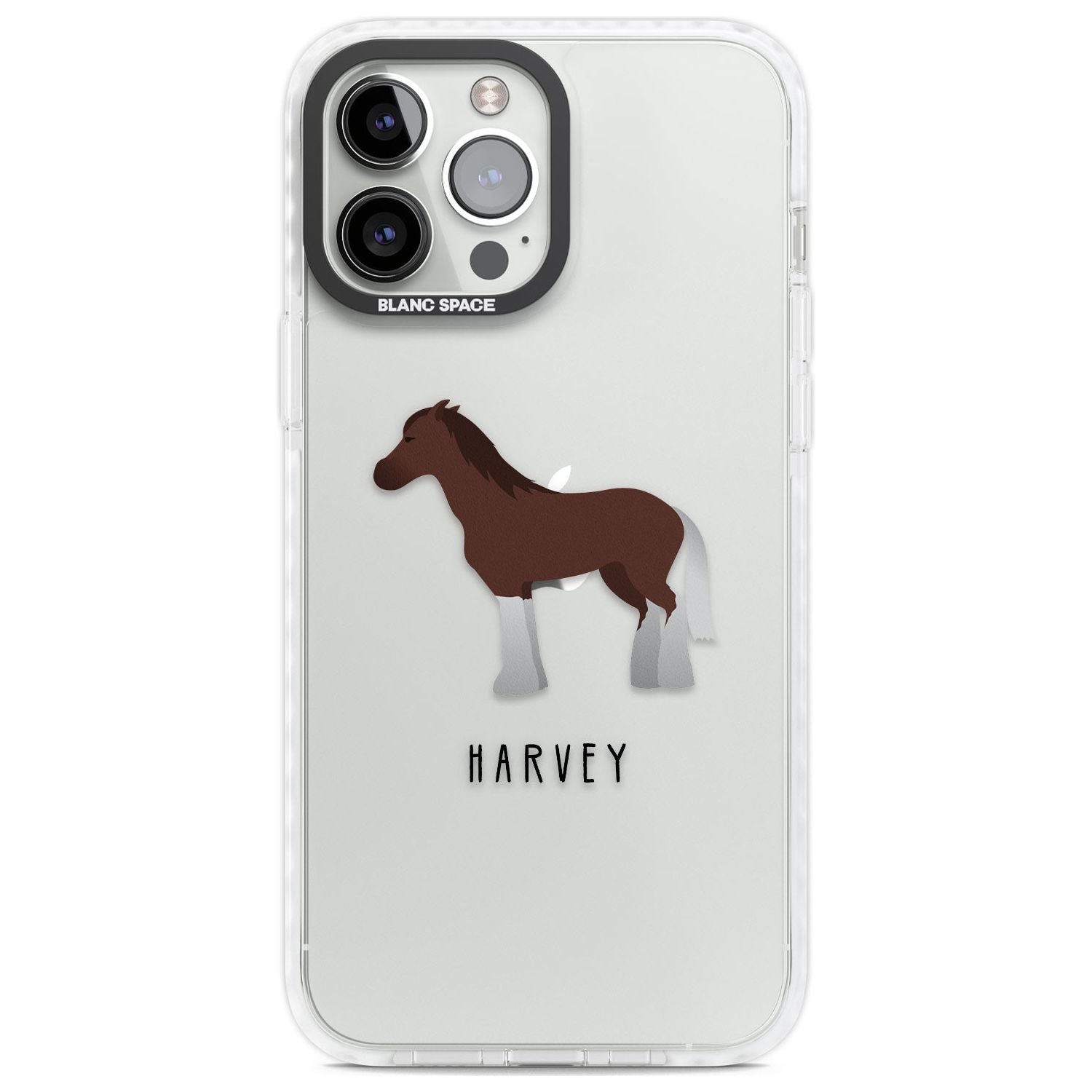 Personalised Brown Horse Custom Phone Case iPhone 13 Pro Max / Impact Case,iPhone 14 Pro Max / Impact Case Blanc Space