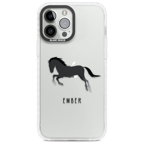 Personalised Black Horse Custom Phone Case iPhone 13 Pro Max / Impact Case,iPhone 14 Pro Max / Impact Case Blanc Space