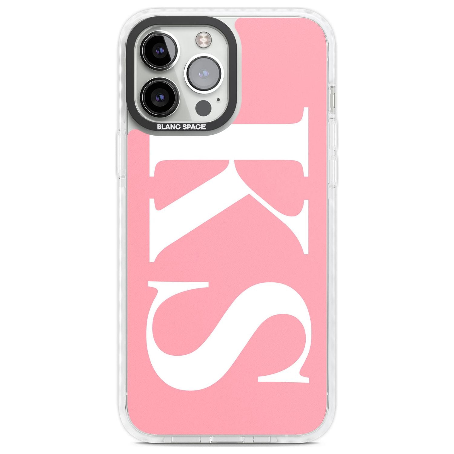 Personalised White & Pink Letters Custom Phone Case iPhone 13 Pro Max / Impact Case,iPhone 14 Pro Max / Impact Case Blanc Space