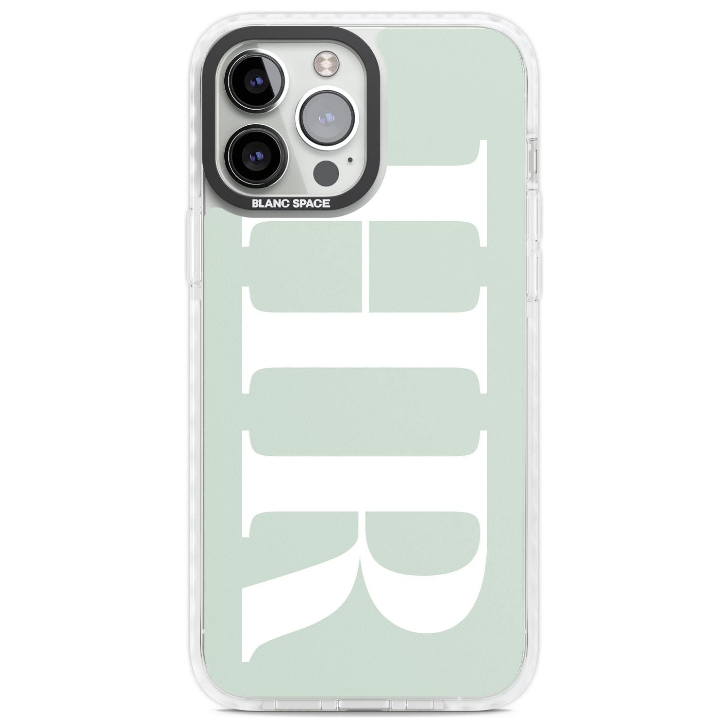 Personalised White & Seafoam Green Personalised Custom Phone Case iPhone 13 Pro Max / Impact Case,iPhone 14 Pro Max / Impact Case Blanc Space