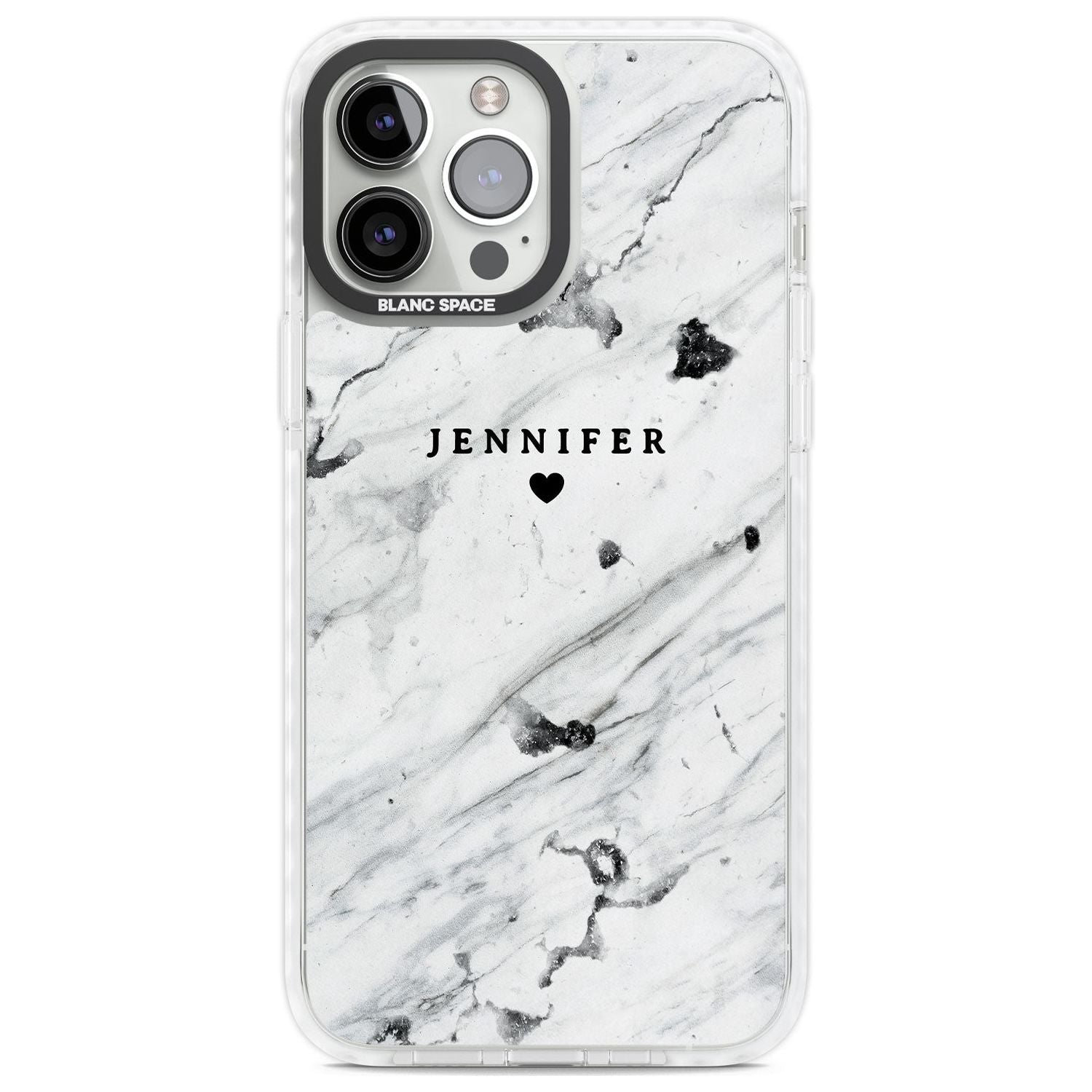 Personalised Black & White Marble Texture Custom Phone Case iPhone 13 Pro Max / Impact Case,iPhone 14 Pro Max / Impact Case Blanc Space