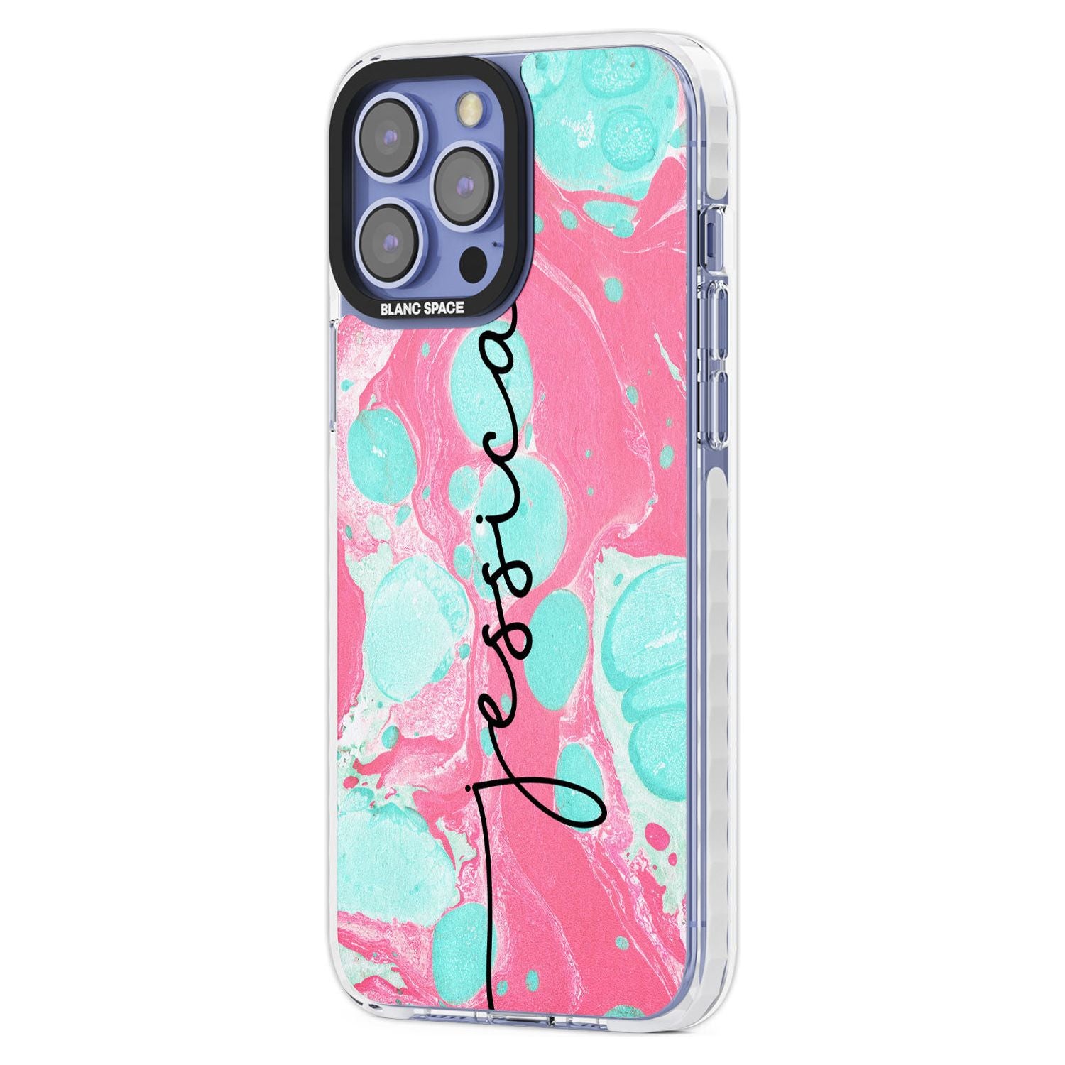 Personalised Turquoise & Pink - Marbled
